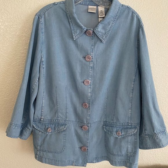 Vintage EMMA JAMES Chambray with Pleated Back - Picture 5 of 14